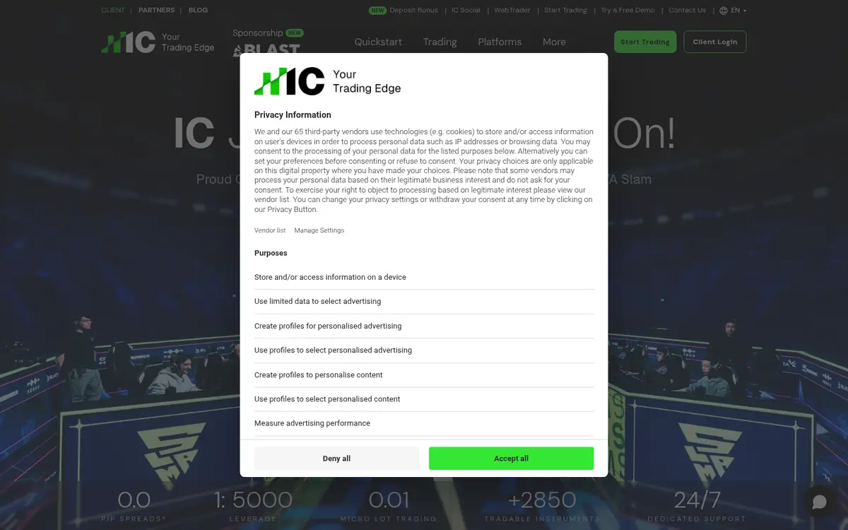 Screenshot of ic.com/en taken 4 August 2026 showing the IC Markets homepage as published on that date